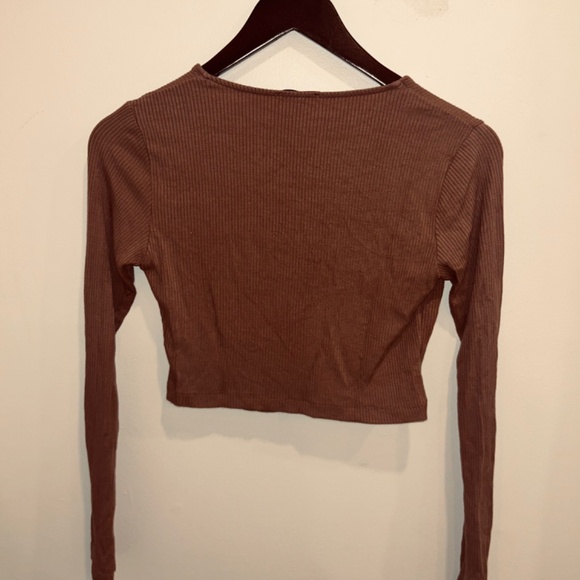 Mauve Long Sleeve Wrap Top - Picture 2 of 3
